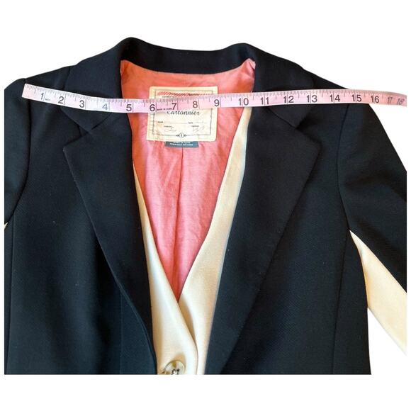 EUC Anthropologie Cartonnier Layered Vest Jacket Blazer Black /Cream Fits size 6 - Picture 8 of 16